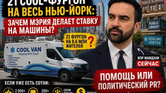 Нью-Йорк. 21 COOL-фургоны на весь Нью-Йорк: зачем мэрия делает ставку на машины, если уже есть школы, библиотеки и сотни cooling centers?