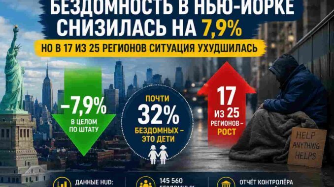 Государственный контролер: Бездомность в штате Нью-Йорк снизилась на 7,9%, но выросла в 17 из 25 регионов - news image
