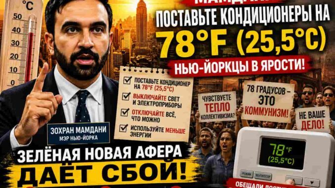 Мамдани попросил Нью-Йорк поставить кондиционеры на 78°F — и получил ответ по “зеленой” повестке -