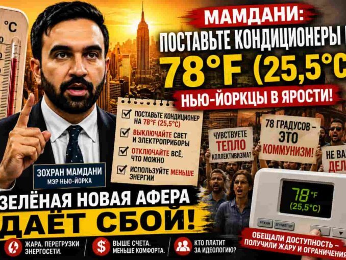 Мамдани попросил Нью-Йорк поставить кондиционеры на 78°F — и получил ответ по “зеленой” повестке -