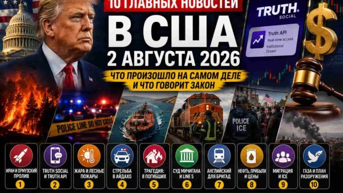 10 главных новостей, которые обсуждают в США 2 августа 2026 года: что произошло и что говорит закон - news image