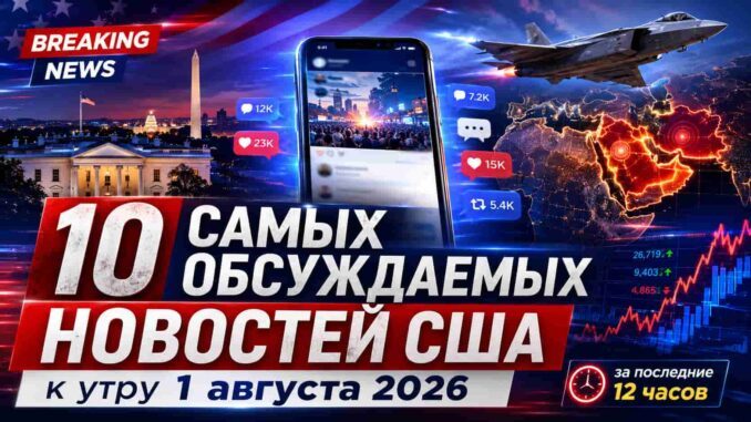 10 самых обсуждаемых новостей в американском интернете к утру 1 августа 2026 года