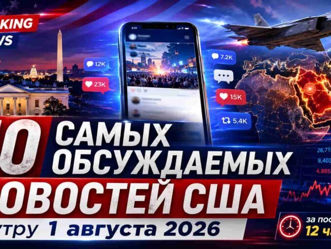 10 самых обсуждаемых новостей в американском интернете к утру 1 августа 2026 года