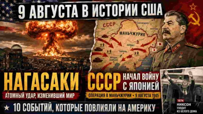 9 августа в истории США: Нагасаки, вступление СССР в войну с Японией и отставка Никсона - news image