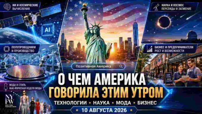 О чем Америка говорила этим утром: технологии, наука, мода и бизнес — 10 августа 2026 года - news image