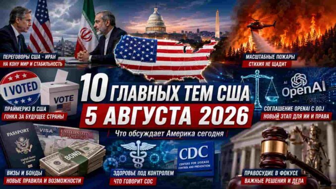 Что обсуждает Америка 5 августа 2026 года: 10 главных тем утра - news image