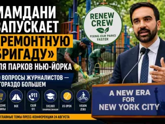 Нью-Йорк. Мамдани запускает «ремонтную бригаду» для парков Нью-Йорка — но вопросы журналистов ушли далеко за пределы детских площадок