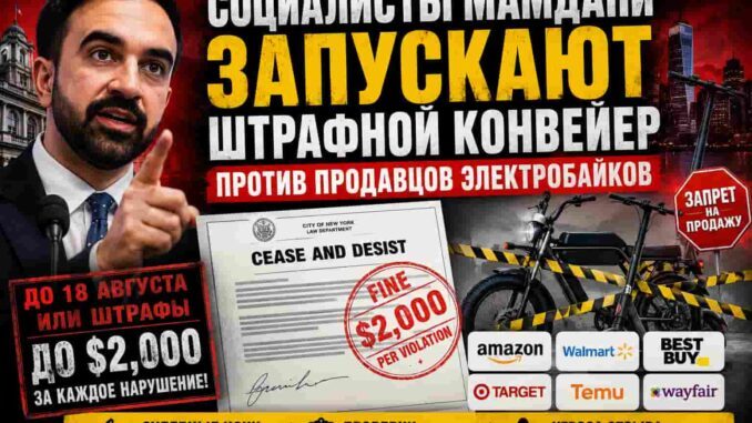 Социалисты Мамдани запускают новые источник доходов — штрафной конвейер против продавцов электробайков -