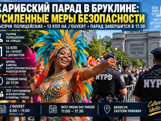 Перед карибским парадом в Бруклине Нью-Йорк усиливает охрану