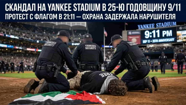 Скандал в Бронксе в 25-ю годовщину 9/11: на поле Yankee Stadium выбежал болельщик с палестинским флагом ровно в 21:11 — видео взорвало соцсети -