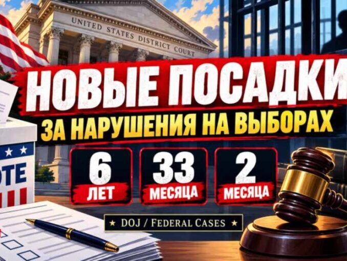 Федеральные суды США выносят новые приговоры по делам о нарушениях на выборах: реальные сроки, признания вины и новые обвинения - news image