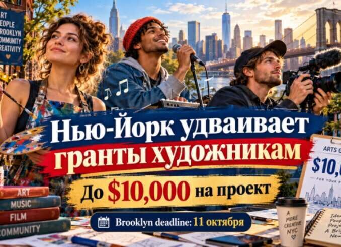 Нью-Йорк удваивает гранты художникам и музыкантам: до $10,000 на проект - news image