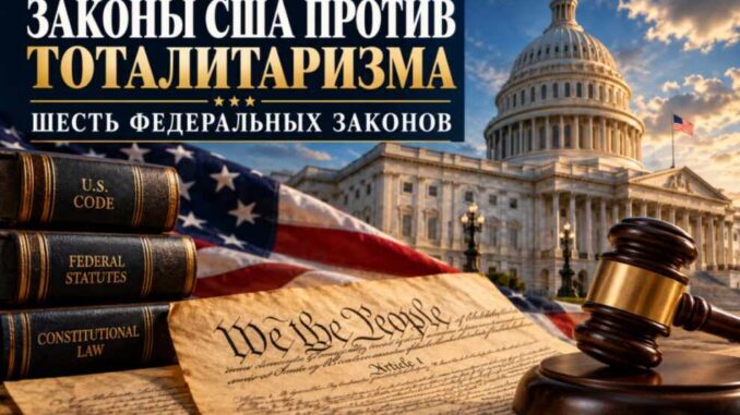 Шесть федеральных законов США против тоталитарных организаций и сторонников насильственного свержения конституционного строя — независимо от религиозной принадлежности -. Эти законы могут применяться независимо от религиозной принадлежности участников — будь то исламские, христианские, иудейские, индуистские, буддийские или нерелигиозные движения.